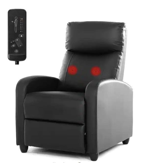 Photo 1 of Black Living Room Chair Recliner Chair for Bedroom Massage Recliner Sofa Chair Home Theater Seating Recliner Leather
