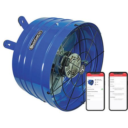 Photo 1 of QuietCool Professional Smart Attic Gable Fan, 120V, 1945 CFM, Blue, 2 Speed, 16" Diameter
