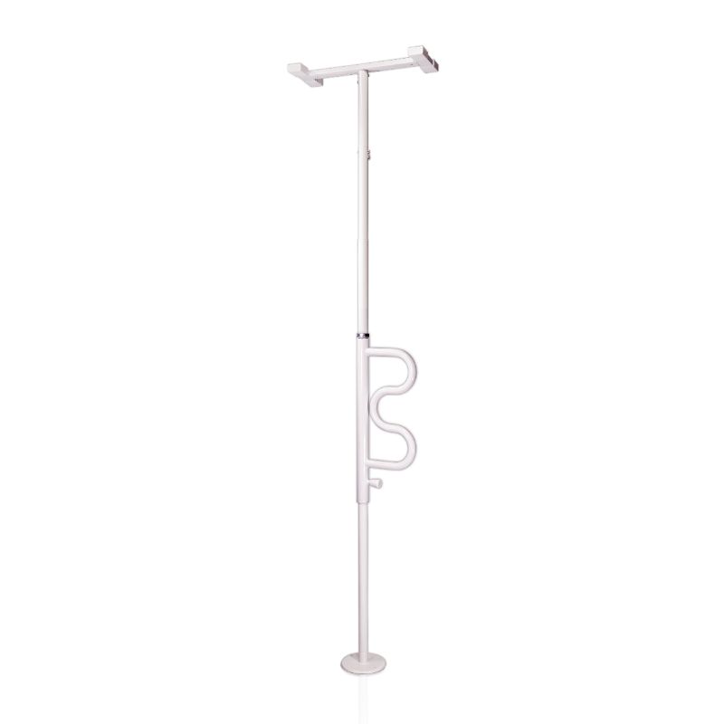 Photo 1 of Stander Standers Security Pole and Curved Grab Bar 1100W White
