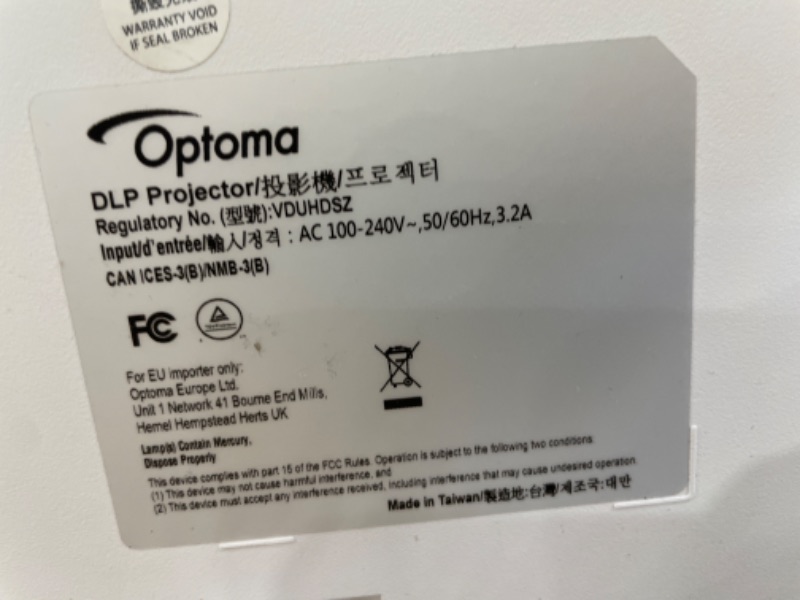 Photo 7 of Optoma UHD38 Bright, True 4K UHD Gaming Projector | 4000 Lumens | 4.2ms Response Time at 1080p with Enhanced Gaming Mode | Lowest Input Lag on 4K Projector | 240Hz Refresh Rate | HDR10 & HLG
