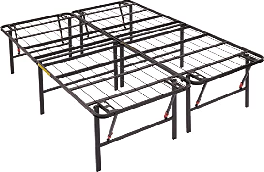 Photo 1 of Amazon Basics Foldable, 18" Black Metal Platform Bed Frame with Tool-Free Assembly, No Box Spring Needed - King  80" L x 76" W x 18" H
