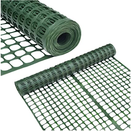 Photo 1 of Abba Patio Safety Fence 4' X 100' Feet Plastic Garden Netting Temporary Plastic Mesh Fencing for Deer, Lawn, Rabbits, Chicken, Poultry, Dogs, Dark Green
