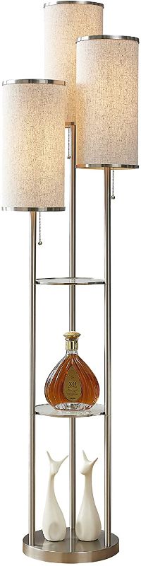 Photo 1 of Artiva USA LED21048SNT Eleanor 66" H LED Tri-Light Shelf Floor Lamp, Satin Nickel
