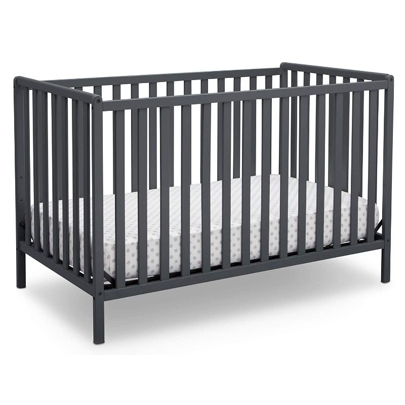 Photo 1 of Delta Children Heartland 4-in-1 Convertible Crib - Greenguard Gold Certified, Charcoal Grey
