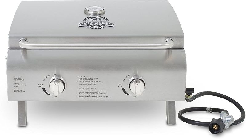 Photo 1 of **LEG BENT**
Pit Boss Grills 75275 Stainless Steel Two-Burner Portable Grill
