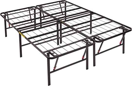 Photo 1 of Amazon Basics Foldable, 18" Black Metal Platform Bed Frame with Tool-Free Assembly, No Box Spring Needed - Queen 80" L x 60" W x 18" H
