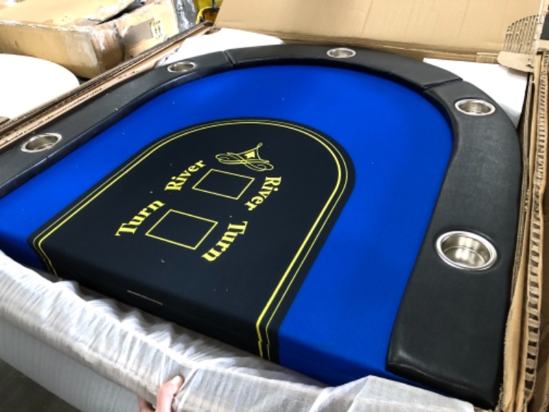 Photo 1 of Barrington Collection 10 Player Poker Table with Padded Rails and Cup Holders – Multiple Styles 
?84 x 42 x 30 inches
