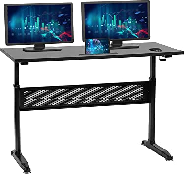 Photo 1 of USED: Adjustable Standing Desk, Computer Desk Height Converter Desk Computer Workstation Large Desktop Stand Up Desk Laptop Sit-Stand Desk Fit Dual Monitor for Home Office,Black (47.2'') 47.08"D x 23.24"W x 44.13"H

