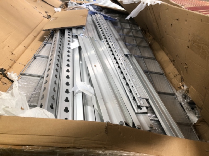 Photo 2 of ***PARTS ONLY***  AmazonBasics Heavy Duty Storage Shelving Double Post Steel Wire Shelf, 60 x 24 x 78 Inch, Aluminum
