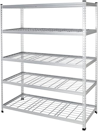 Photo 1 of ***PARTS ONLY***  AmazonBasics Heavy Duty Storage Shelving Double Post Steel Wire Shelf, 60 x 24 x 78 Inch, Aluminum
