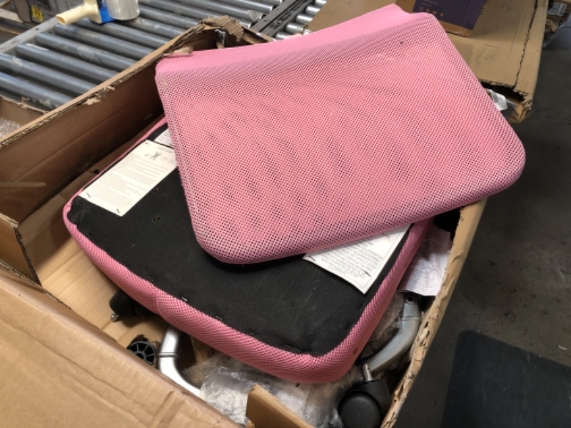 Photo 3 of USED: Boss Office Products Mesh Back Task Chair with Pewter Finish in Pink 25"D x 25"W x 39"H

