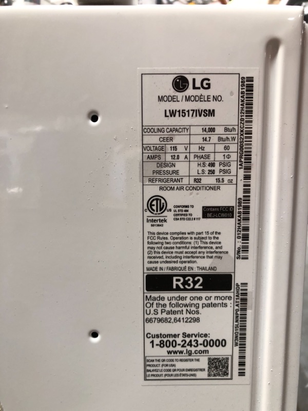 Photo 5 of LG 14,000 BTU 115V Dual Inverter Window Air Conditioner with Wi-Fi Control, 14000, White
New! 24.8 x 23.62 x 14.96 inches
