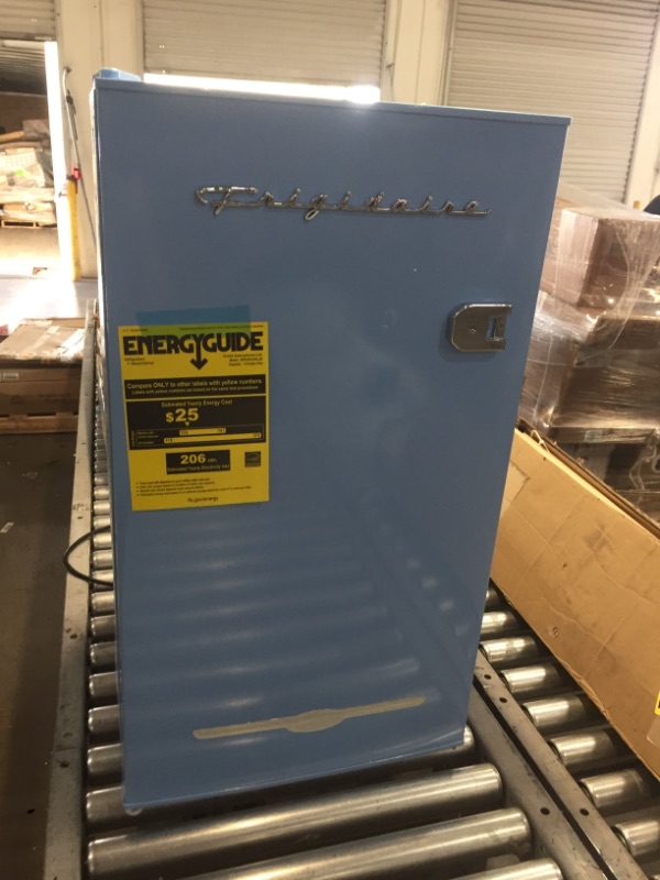 Photo 10 of ***PARTS ONLY*** DAMAGED
Frigidaire EFR376-BLUE 3.2 Cu Ft Blue Retro Bar Fridge with Side Bottle Opener
