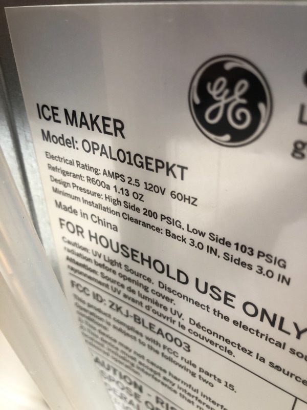 Photo 7 of NOT COMPLETE GE Profile Opal | Countertop Nugget Ice Maker | Portable Ice Machine Complete with Bluetooth Connectivity | Smart Home Kitchen Essentials | Stainless Steel Finish | Up to 24 lbs. of Ice Per Day
