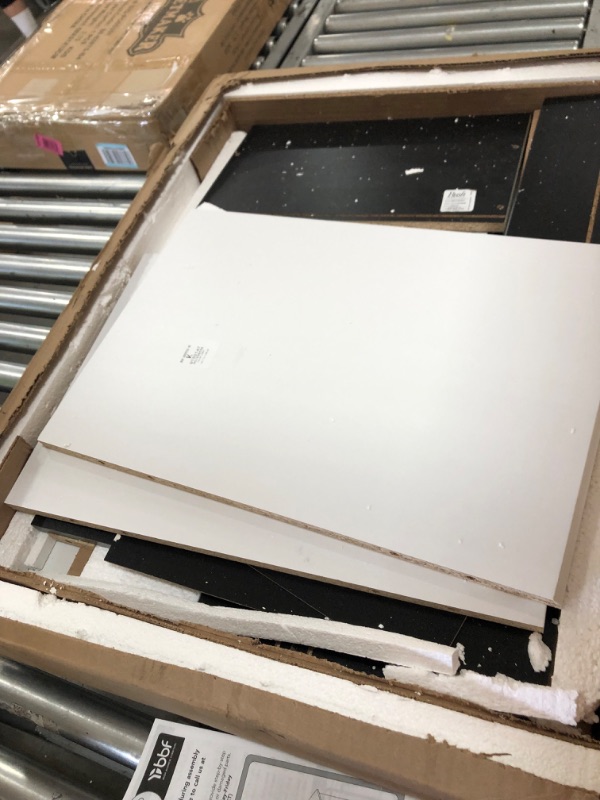 Photo 1 of FOR PARTS ONLY, NOT COMPLETE Bush Furniture Cabot 60W L Shaped Computer Desk in White BOX 1 OF 2 

