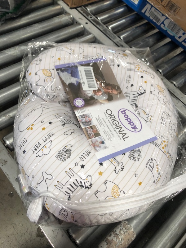 Photo 1 of Boppy Nursing Pillow and Positioner—Original | Notebook Black and White with Gold Animals| Breastfeeding, Bottle Feeding, Baby Support | With Removable Cotton Blend Cover | Awake-Time Support

