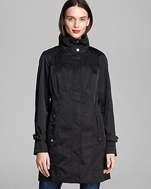 Photo 1 of Calvin Klein Women's Hooded Packable Stand-Collar Anorak S Black - All
