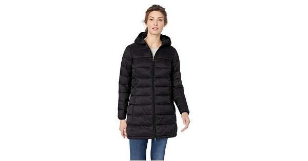 Photo 1 of Essentials Women's Lightweight Water-Resistant Packable Puffer Coat