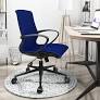 Photo 1 of PARTS ONLY, Ergonomic Desk Chair Mid Back Home Office Chair Task Chair with Lumbar Support Armrest, Rolling Swivel Fabric Computer Chair BLUE, by Artswish
