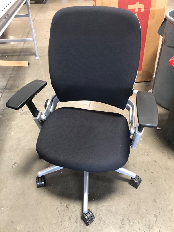 Photo 5 of (COSMETIC DAMAGES; ARM REST CASING SLIGHTLY DAMAGED)
Steelcase Leap Chair with Platinum Base & Hard Floor Caster, Black
