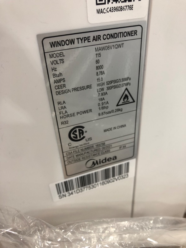 Photo 3 of (DENTED)
Midea 8,000 BTU U-Shaped Inverter Window Air Conditioner 