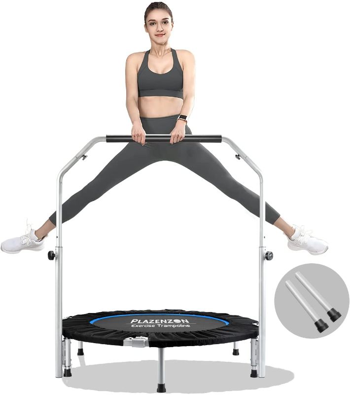 Photo 1 of **MISSING PARTS** Plazenzon Rebounder Mini Trampoline for Adults Fitness, Foldable Exercise Trampoline,Indoor Trampoline with Handle,40 inch Small Trampoline for Adults Workout Max Load 350lbs
