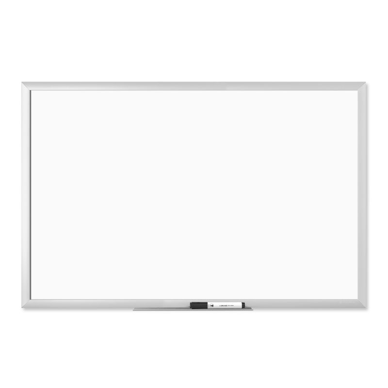 Photo 1 of **DAMAGED**U Brands Magnetic Dry-Erase Board, 23" X 35", White, Silver Aluminum Frame
