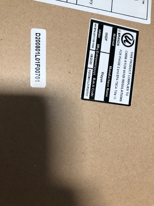 Photo 1 of **DAMAGED**U Brands Magnetic Dry-Erase Board, 23" X 35", White, Silver Aluminum Frame
