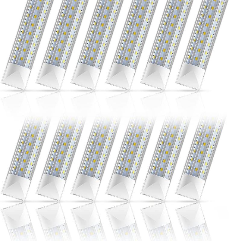 Photo 1 of 12 Pack SHOPLED 4ft LED Shop Light, 45W 5400LM 6000K, Cool White, Triple Sided D Shape, High Output, Clear Cover, T8 Integrated LED Tube Light, Led Shop Lights for Garage, Warehouse, Workshop
