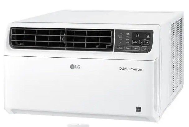 Photo 1 of **MINOR DAMAGE*MISSING PARTS* LG Electronics
14,000 BTU 115-V Dual Inverter Smart Window Air Conditioner LW1517IVSM with WiFi and Remote in White