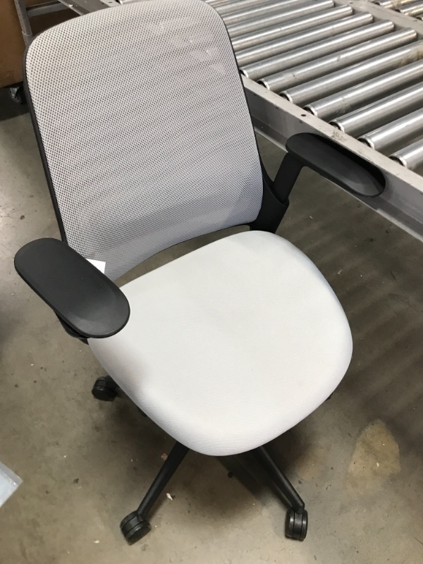 Photo 2 of **MISSING PARTS** Steelcasse Series 1 Office Task Chair with Headrest Black Frame 3D Microknit Back 4-Way Adjustable Arms Carpet Casters and Nickel 5S24 Cogent Connect Upholstery
