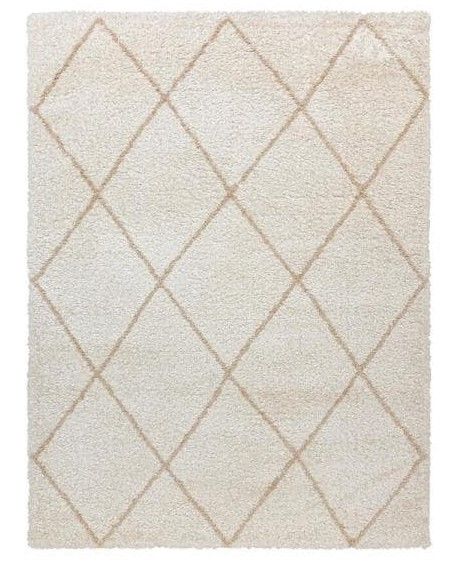 Photo 1 of **MINOR STAINS** Bazaar Holmby Ivory/Beige 8 ft. x 10 ft. Trellis Shag Indoor Area Rug
