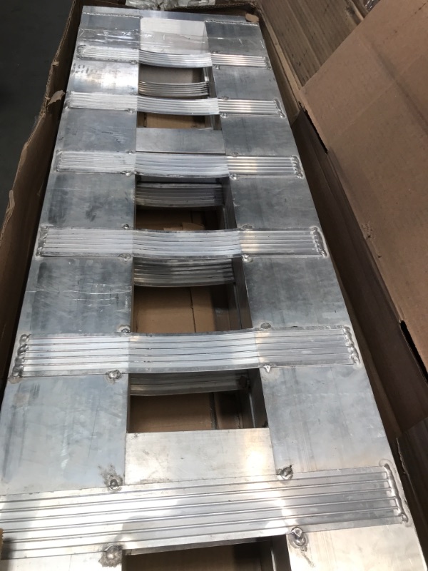 Photo 4 of **DAMAGED** 72'' X 15'' Aluminum Trailer Ramps 6000LBS Total Beavertail Hook End 1 Pair 2 Ramps
