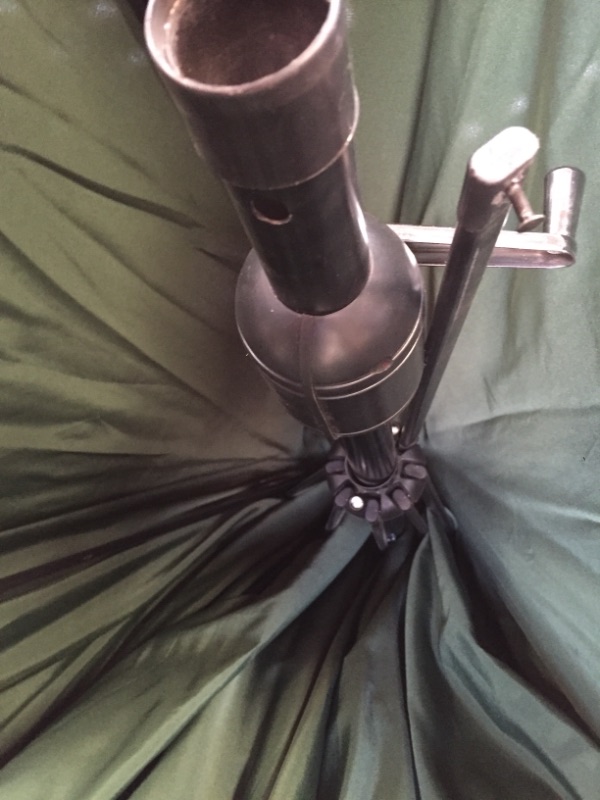 Photo 3 of **DAMAGED ARM** Sunnyglade 7.5' Patio Umbrella Outdoor Table Market Umbrella with Push Button Tilt/Crank, 6 Ribs (Dark Green)
