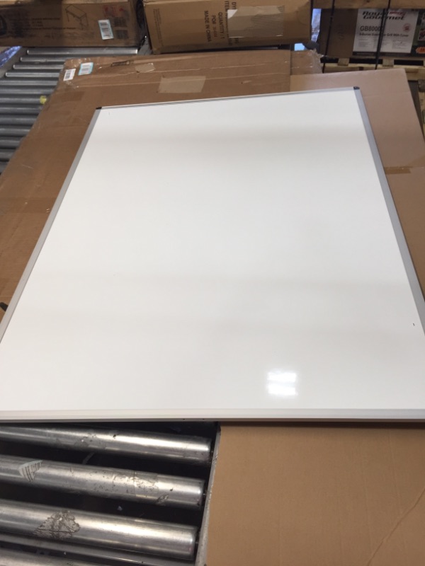 Photo 2 of **DAMAGED** VIZ-PRO Double-Sided Magnetic Mobile Whiteboard, 48 x 36 Inches, Aluminium Frame and Stand
