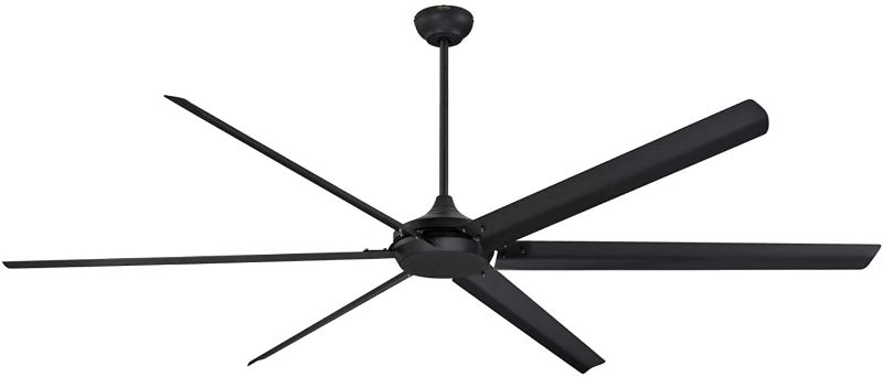 Photo 1 of **Minor Damage* MISSING PARTS* Westinghouse Lighting 7224800 Widespan Industrial Ceiling Fan with Remote, 100 Inch, Matte Black
