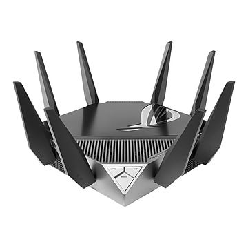 Photo 1 of Asus ROG Rapture GT-AXE11000 Wi-Fi 6 IEEE 802.11ax Ethernet Wireless Router - 2.40 GHz ISM Band - 5 GHz UNII Band - 8 X Antenna(8 X External) - 1.34 G
