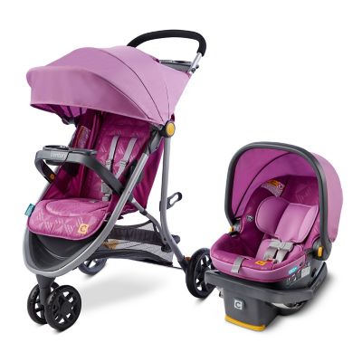 Photo 1 of Century Stroll on 3-Wheel 2-in-1 Lightweight Travel System in Berry Purple
