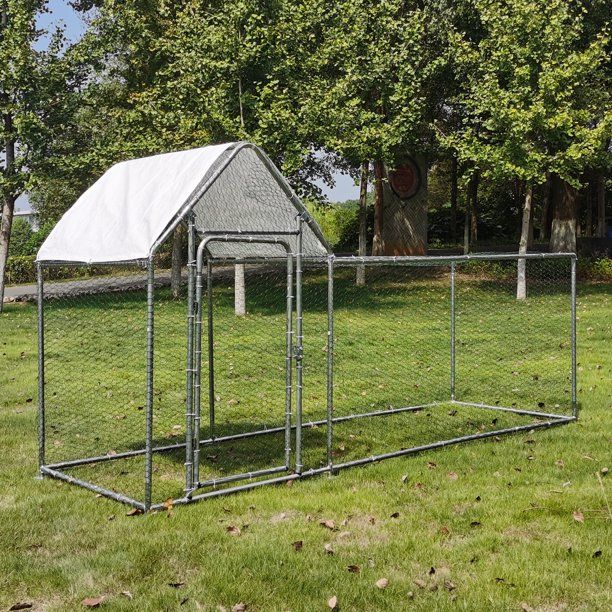 Photo 1 of 10ft Large Walk-in Outdoor Metal Chicken Coop Poultry Cage Hen House w/Chicken Run Cover for Farm
