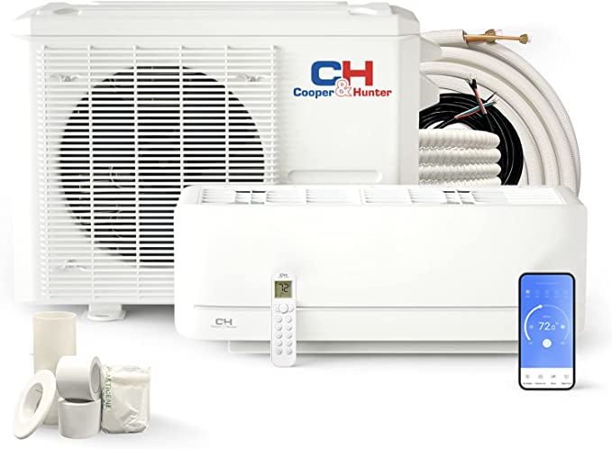 Photo 1 of *box 1, NOT COMPLETE* 
Cooper & Hunter 12,000 BTU, 115V Ductless Mini Split AC/Heating System Pre-Charged Inverter Heat Pump with 16ft Installation Kit
