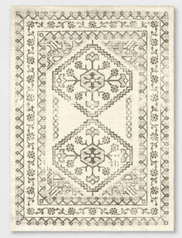 Photo 1 of 4' x 5' 5" Kensington Washable Persian Style Rug Cream - Threshold™
