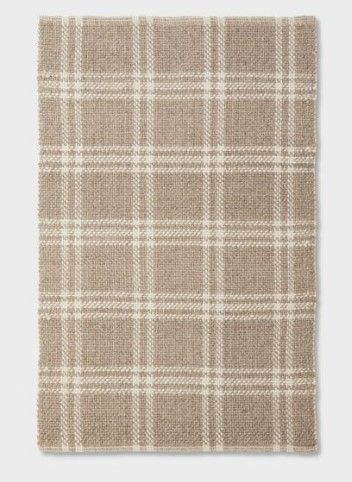 Photo 1 of 3' x 5' Wool/Cotton Plaid Rug Neutral - Threshold™ Designed with Studio McGee
