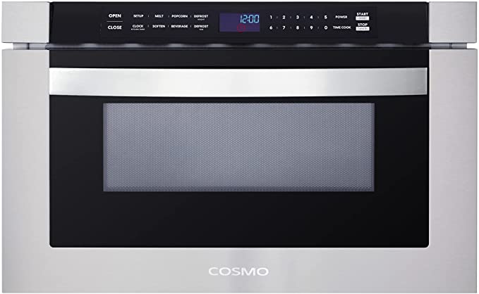 Photo 1 of Cosmo COS-12MWDSS 24 in. Built-in Microwave Drawer with Automatic Presets, Touch Controls, Defrosting Rack and 1.2 cu. ft. Capacity in Stainless Steel
