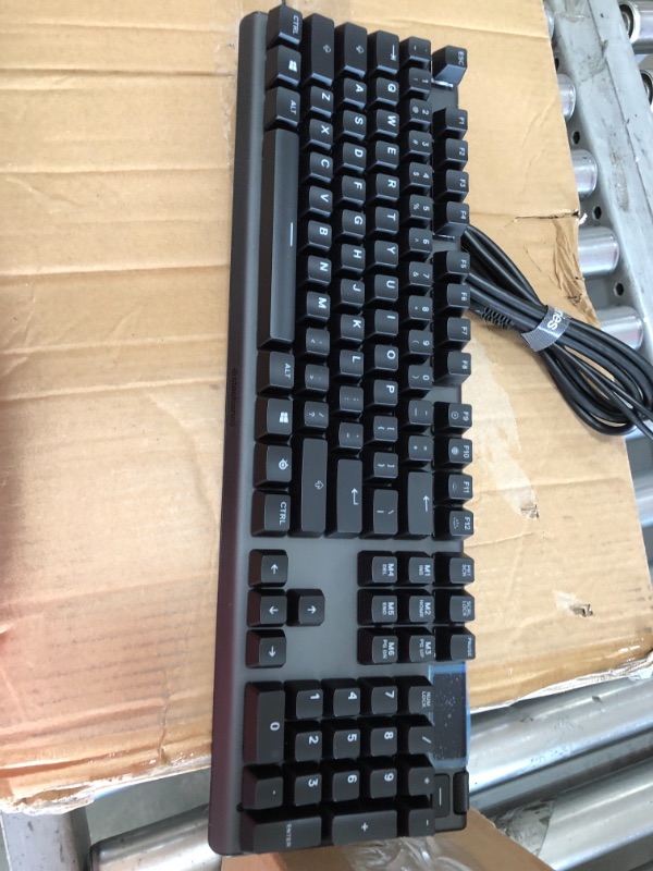 Photo 1 of SteelSeries Apex 5 Hybrid Mechanical Gaming Keyboard – Per-Key RGB Illumination – Aircraft Grade Aluminum Alloy Frame – OLED Smart Display (Hybrid Blue Switch)
