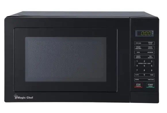 Photo 1 of (MAJOR DOOR DAMAGE; DENTED) Magic Chef 0.7 cu. ft. 700-Watt Countertop Microwave in Black