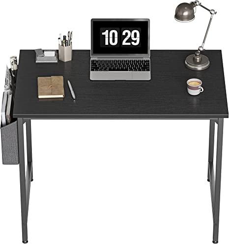 Photo 1 of (DAMAGED CORNER) CubiCubi Computer Desk 32" Study Writing Table for Home Office, Modern Simple Style PC Desk, Black Metal Frame, Black
