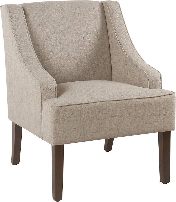 Photo 1 of (INCOMPLETE) HomePop Velvet Swoop Arm Accent Chair, Tan
