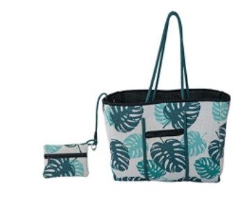 Photo 1 of LA PLAYA Neoprene Beach Tote (Tropical Leaves)