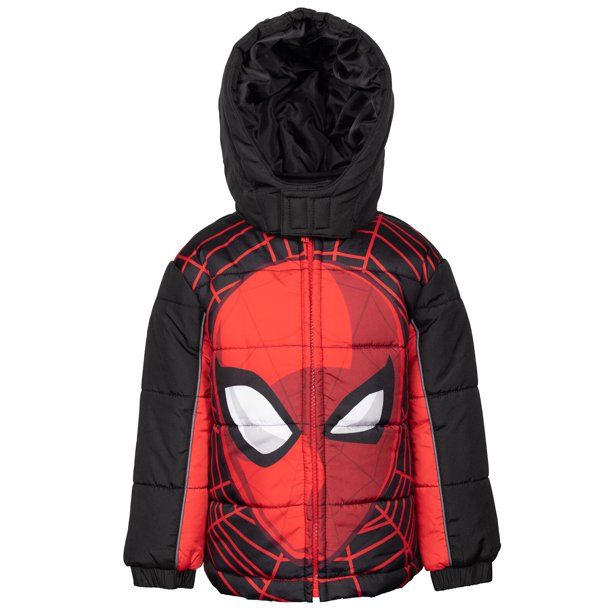 Photo 1 of Marvel Avengers Spider-Man Toddler Boys Winter Coat Puffer Jacket Red- 4T
