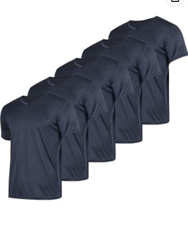 Photo 1 of 5 Pack: Men’s V-Neck Dry-Fit Moisture Wicking Active Athletic Tech Performance T-Shirt-SIZE XXL 
